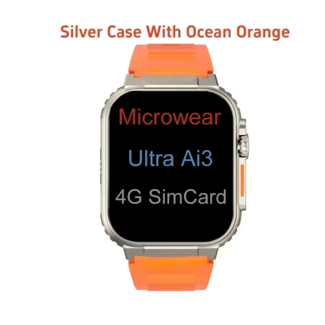 Nouveau Ultra Ai3 Smartwatch 4G Android Amoled HD caméra GPS WIFI Google Play Store App télécharger jeu Bluetooth