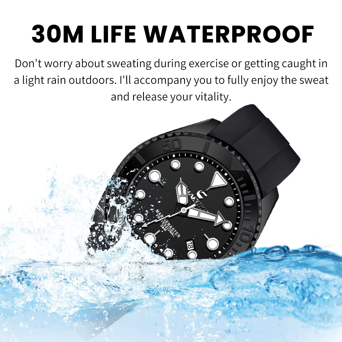 CHAXIGO montre de sport de mode unisexe avec bracelet en silicone