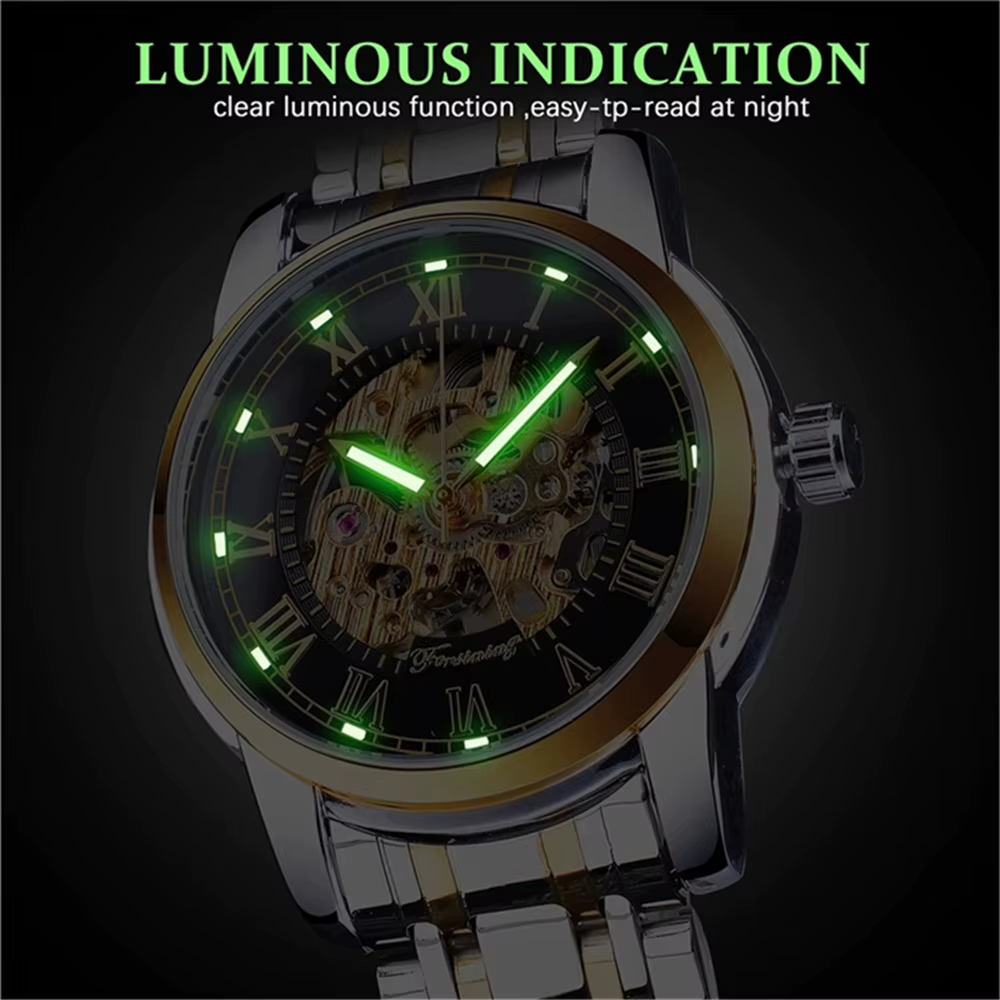 Forsining 349 Montre-bracelet mécanique à remontage manuel pour homme