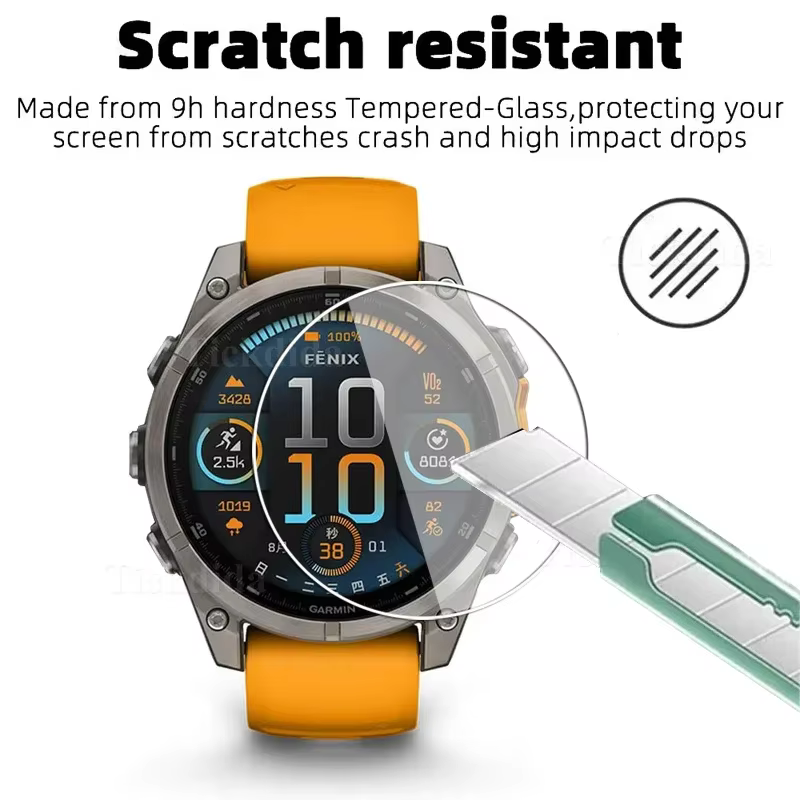 Verre trempé de qualité supérieure 9H pour Garmin Fenix 8
