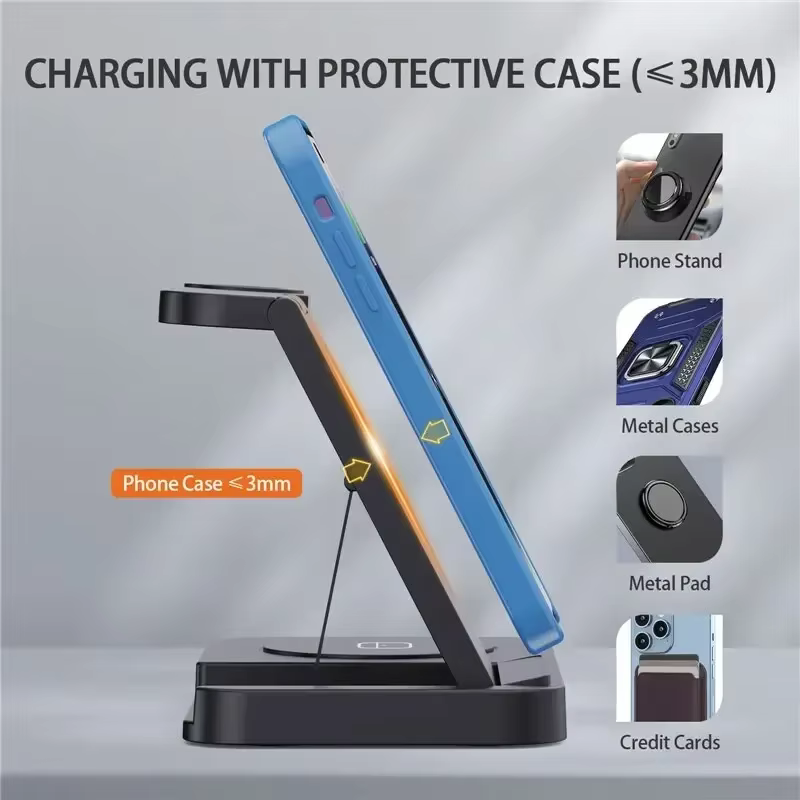 Chargeur sans fil pliable 4 en 1