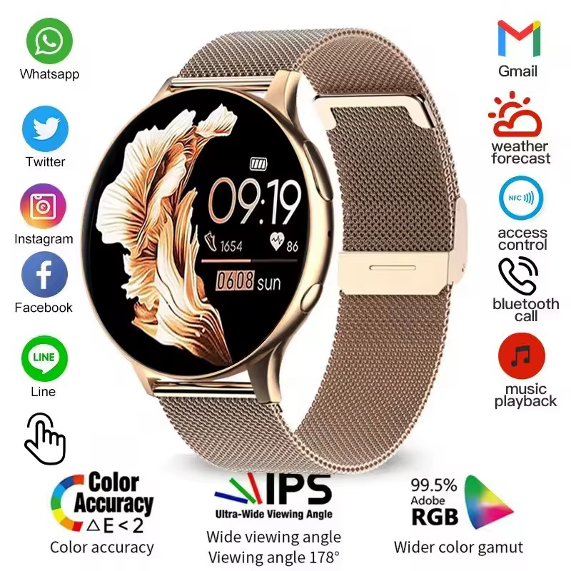 2025 nouvelles femmes SmartWatch Bluetooth appel dame montres Sport étanche fréquence cardiaque sommeil montre