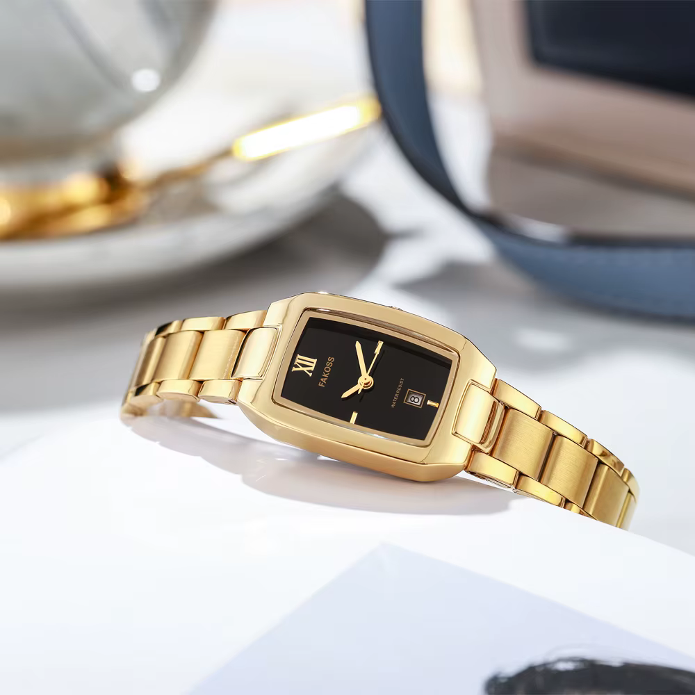 WWOOR Reloj-Montre habillée en acier inoxydable pour femme