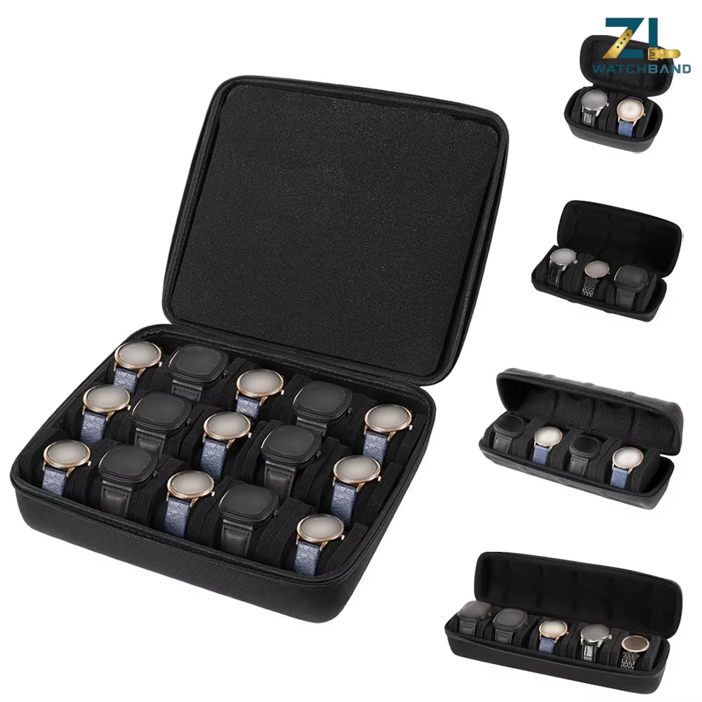 Boîte de rangement pour montres pour hommes ou femmes, étui de voyage pour montres, support de rangement portable pour montres-bracelets et montres intelligentes