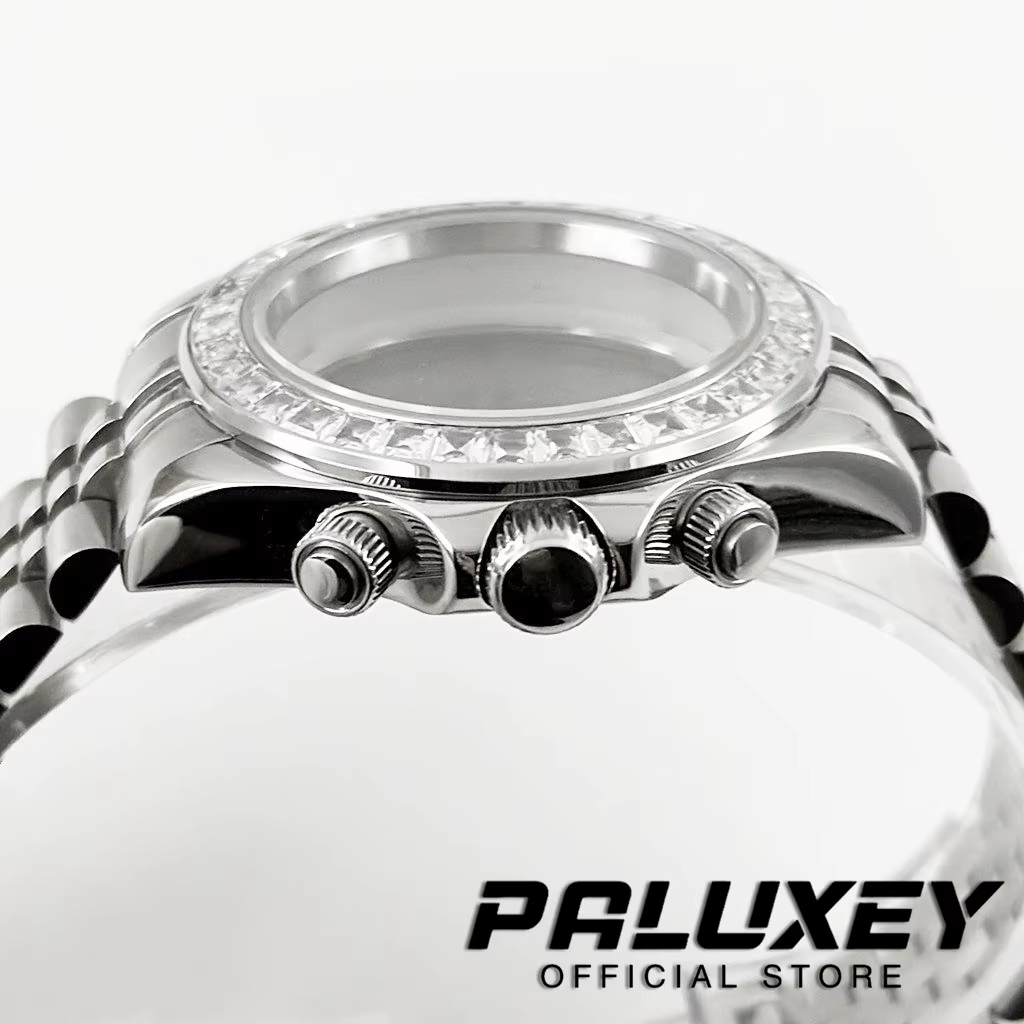 Boîtier de montre Daytona 40 mm VK63 avec lunette sertie de diamants