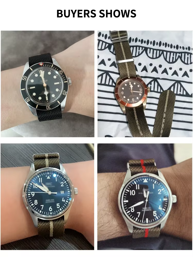 Bracelet de montre en Nylon pour Tudor Blue Bay