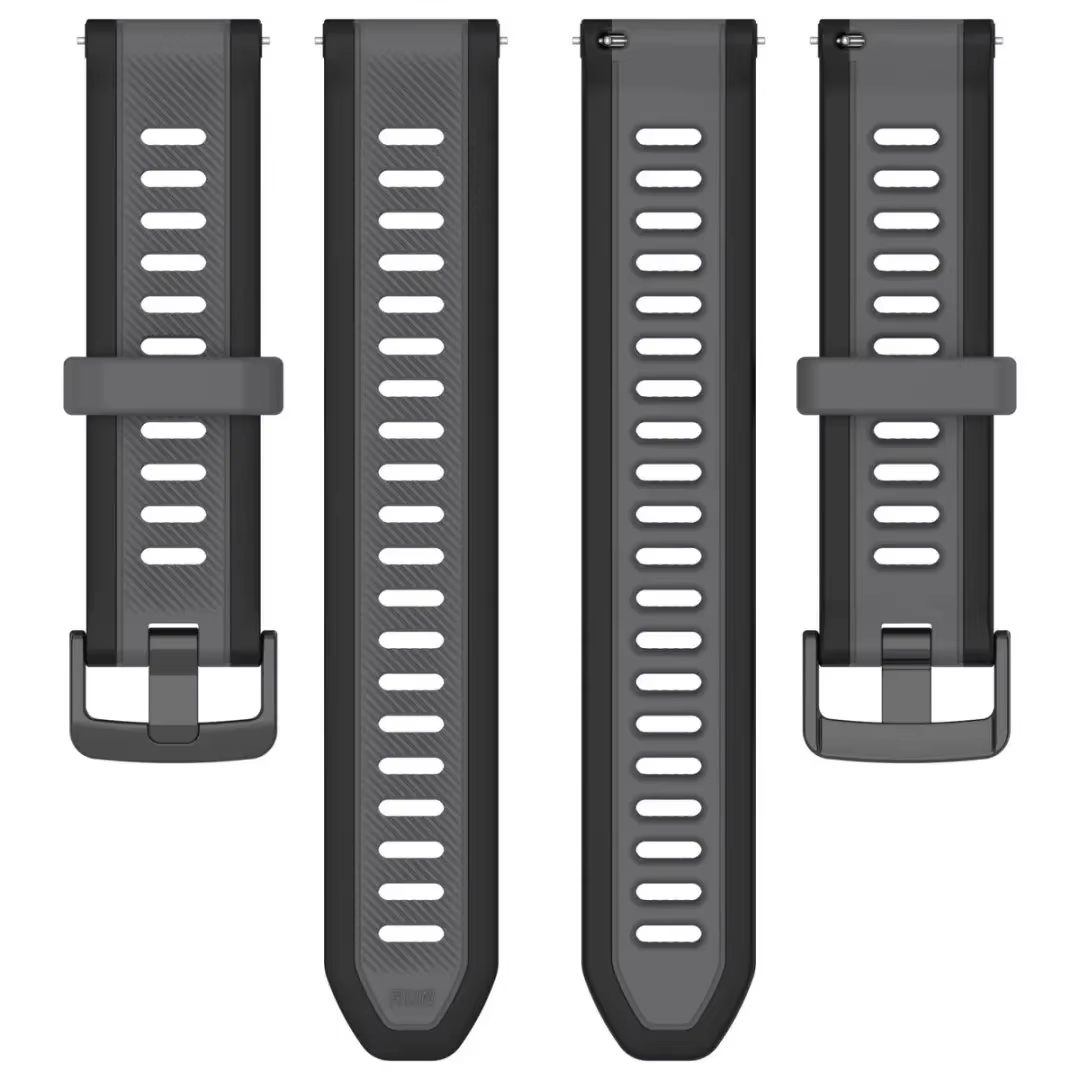 Bracelet de sport en silicone bicolore pour Garmin Forerunner 55 158 245 645 165 570 970 255 255s 265 265s 18 20 22mm