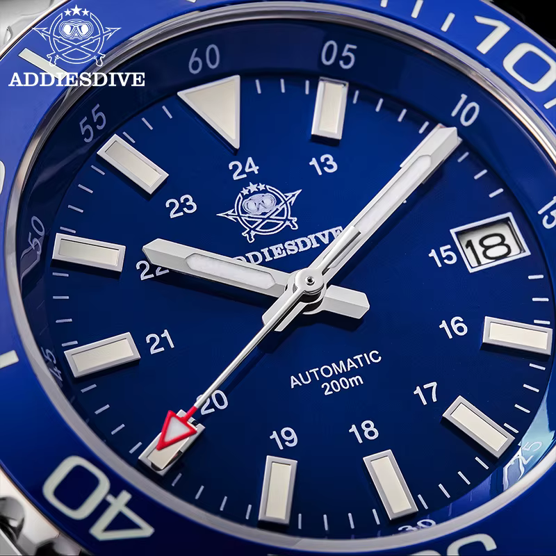 ADDIESDIVE montres mécaniques automatiques 8215 mouvement AD2504 20Bar étanche BGW9 montre en verre saphir Super lumineux pour hommes