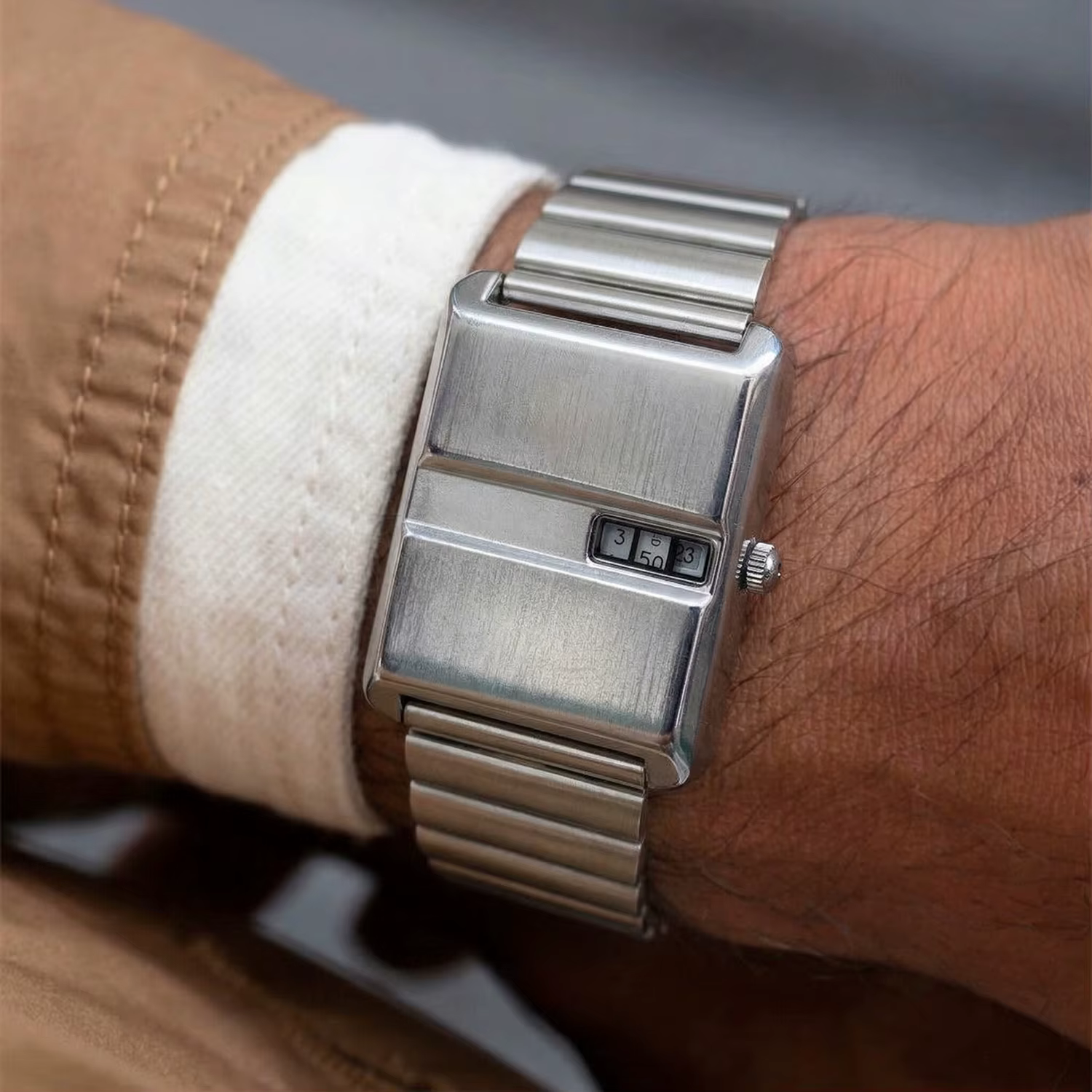 Montre-bracelet à quartz rétro carrée pour homme CILOA