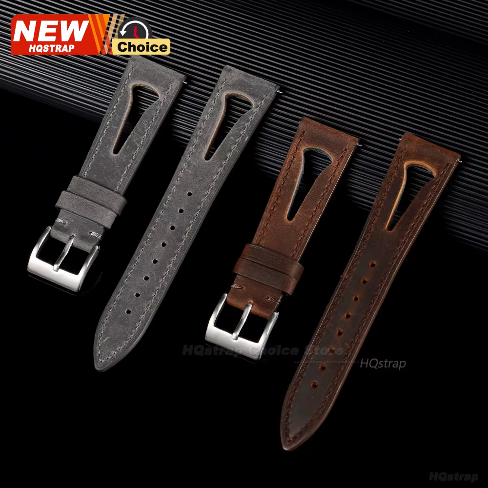 Bracelet de montre en cuir souple respirant avec trous