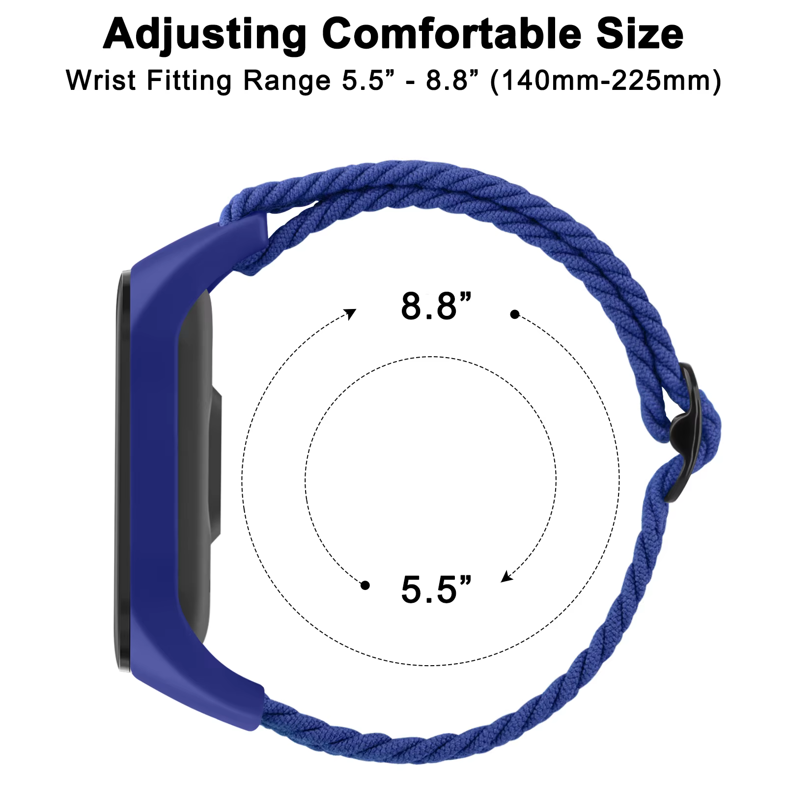 Bracelet de montre tressé pour Xiaomi Mi Band 7 6 5 4 3, bracelet élastique réglable pour Amazfit Band 5, Bracelet de remplacement