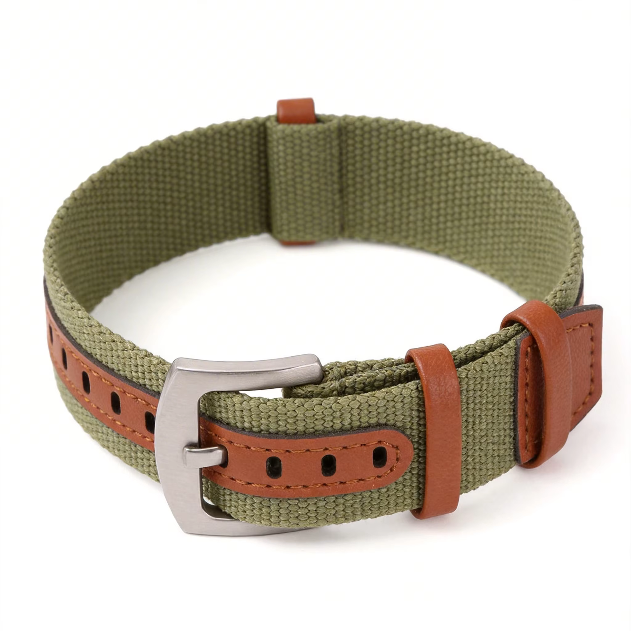 Bracelet de montre NATO en nylon et cuir
