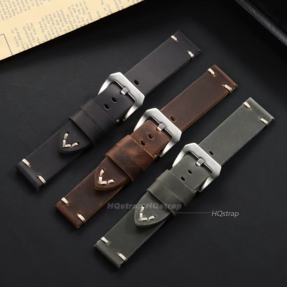 Bracelet de montre Vintage en cuir Crazy Horse