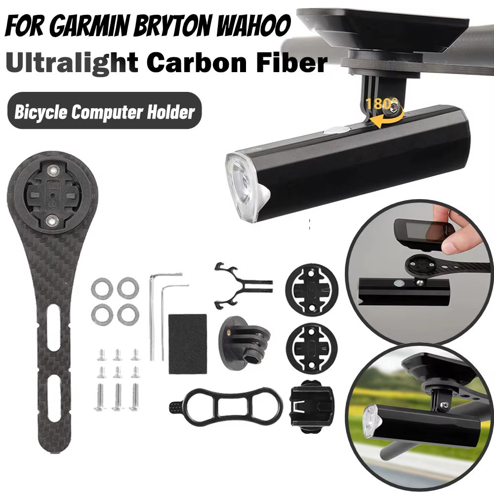 Support d'ordinateur de vélo en Fiber de carbone, pour chronomètre de vélo de route, support de compteur de vitesse, support étendu pour Garmin Bryton Wahoo