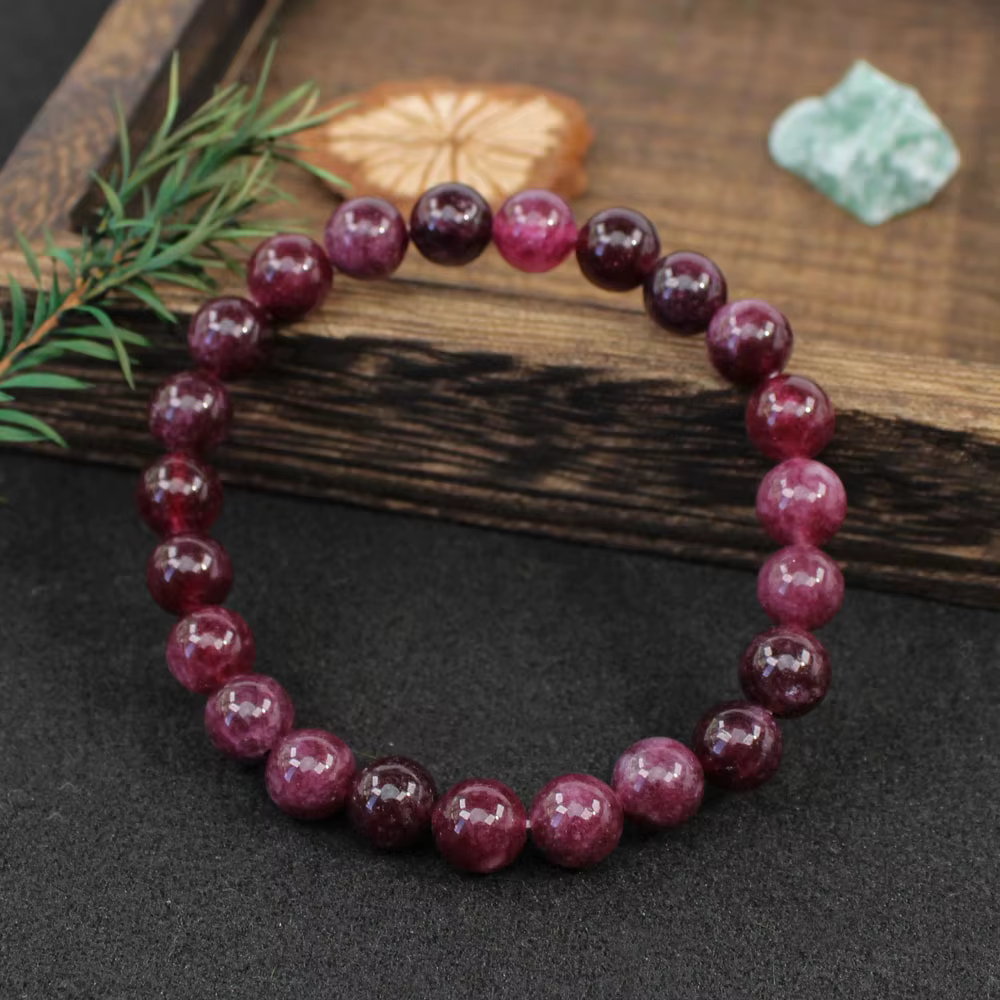 Bracelet de perles en pierre de grenat pour femmes, 8MM, pierre naturelle, élastique, tendance, bijoux de fête, cadeau