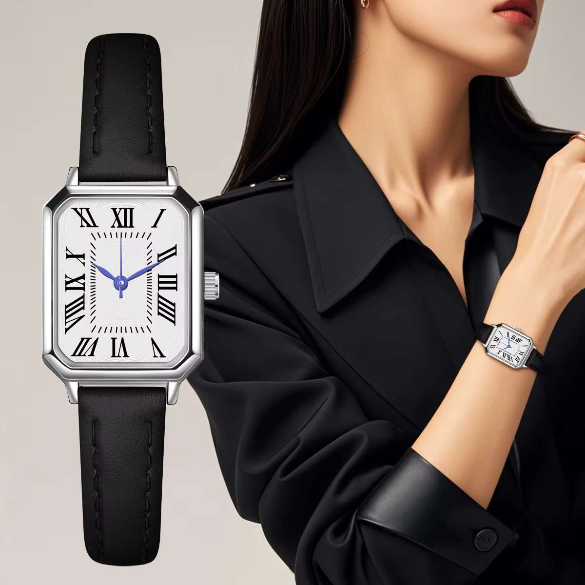 Montre décontractée pour femmes montres en cuir Pu dames