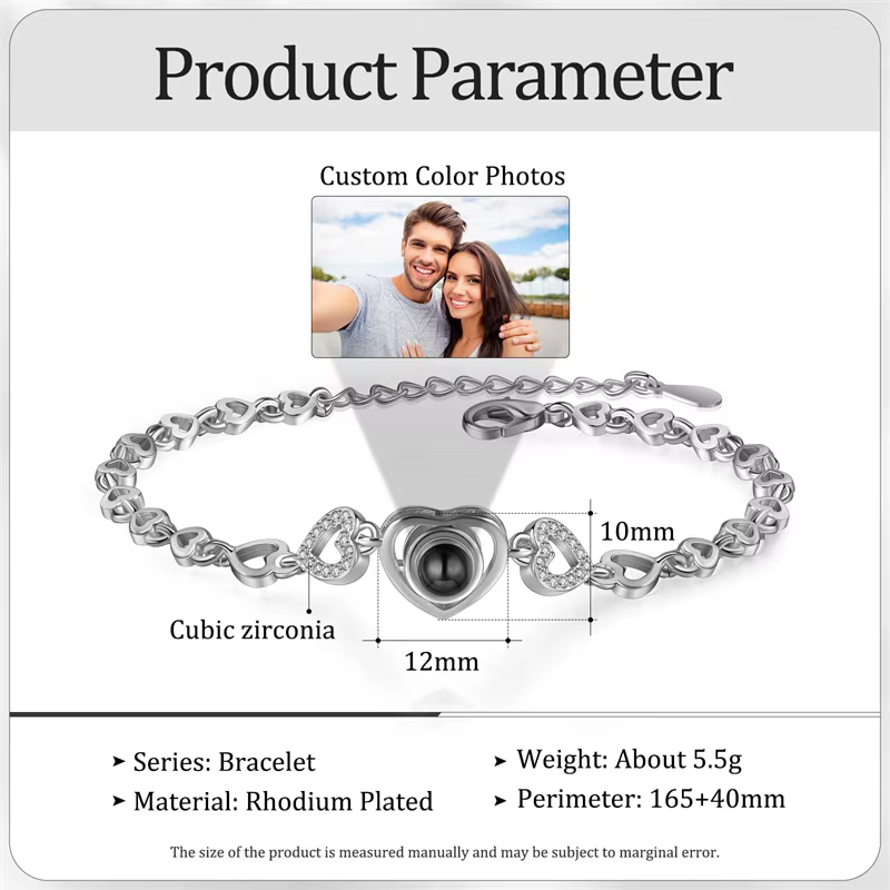 Bracelets personnalisés avec image intérieure