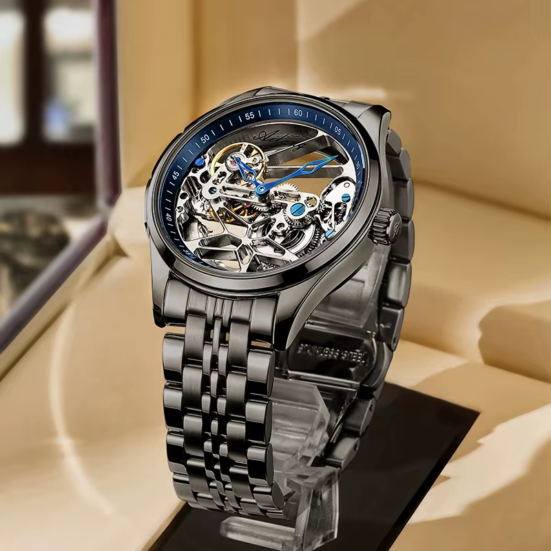 AILANG véritable Tourbillon montres hommes montre mécanique entièrement automatique marques de luxe étanche mode