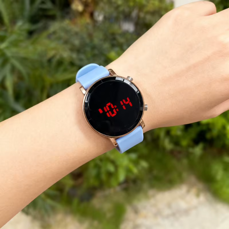 Montres numériques pour femmes mode Simple cadran rond montre LED Sport décontracté hommes montre-bracelet électronique