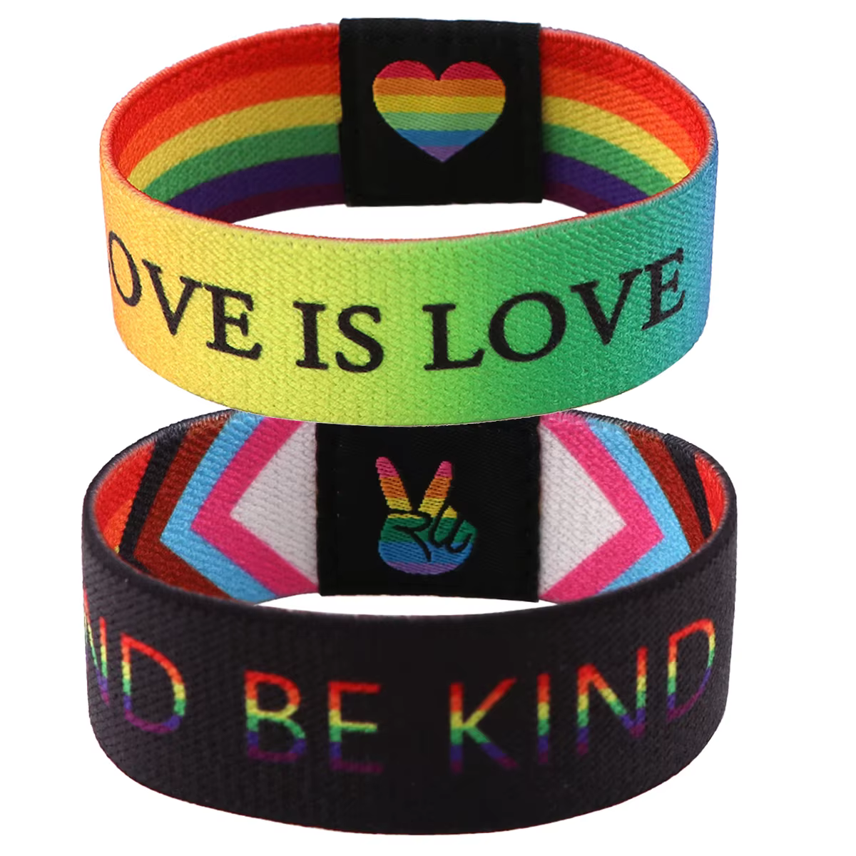 Bracelet arc-en-ciel en polyester