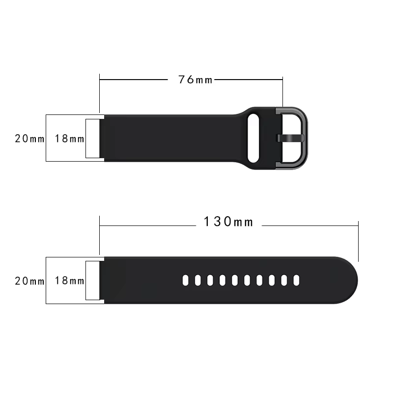 Bracelet en Silicone 18mm boucle colorée pour Huawei montre Gt4 41mm