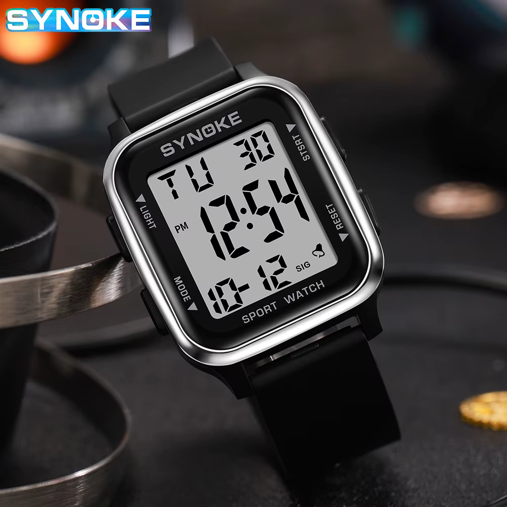 SYNOKE montre numérique militaire en plein air nouveau pour hommes mode rétro hommes montre sport étanche hommes montre multifonctionnel lumineux