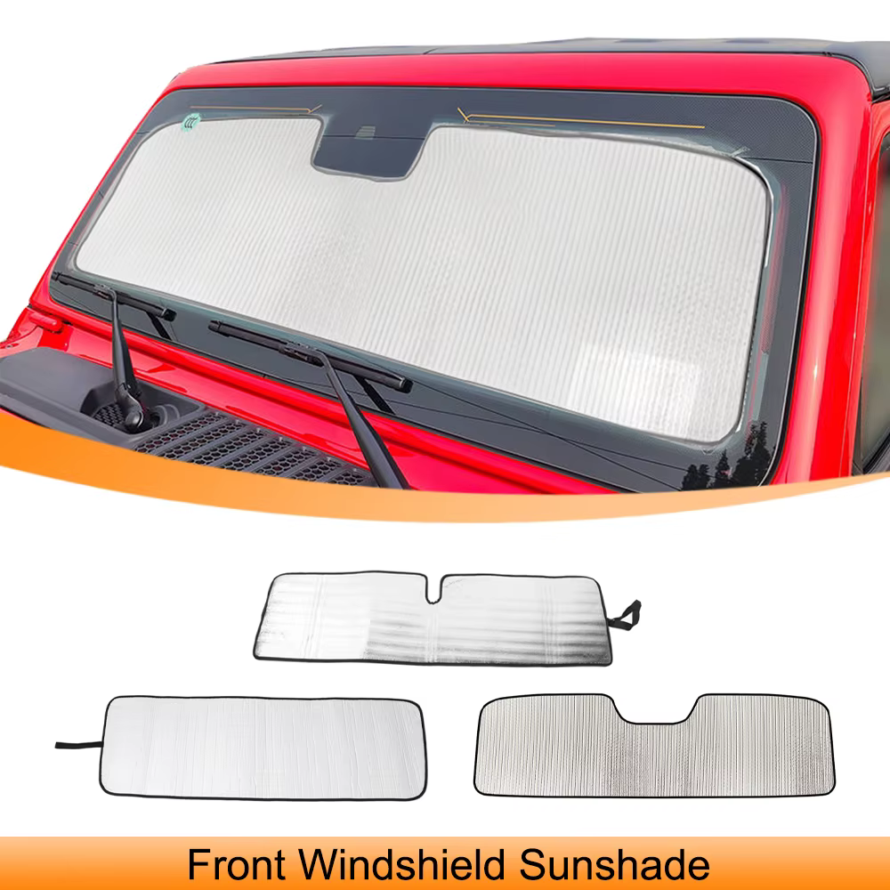 Pare-soleil pour pare-brise avant de voiture, protection contre les rayons UV, pour Jeep Wrangler TJ JK JL Gladiator JT 1997-2026, accessoires intérieurs