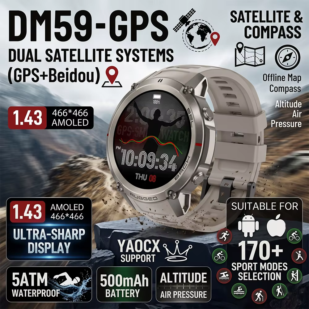 Nouvelle Montre Connectée Militaire GPS 2026