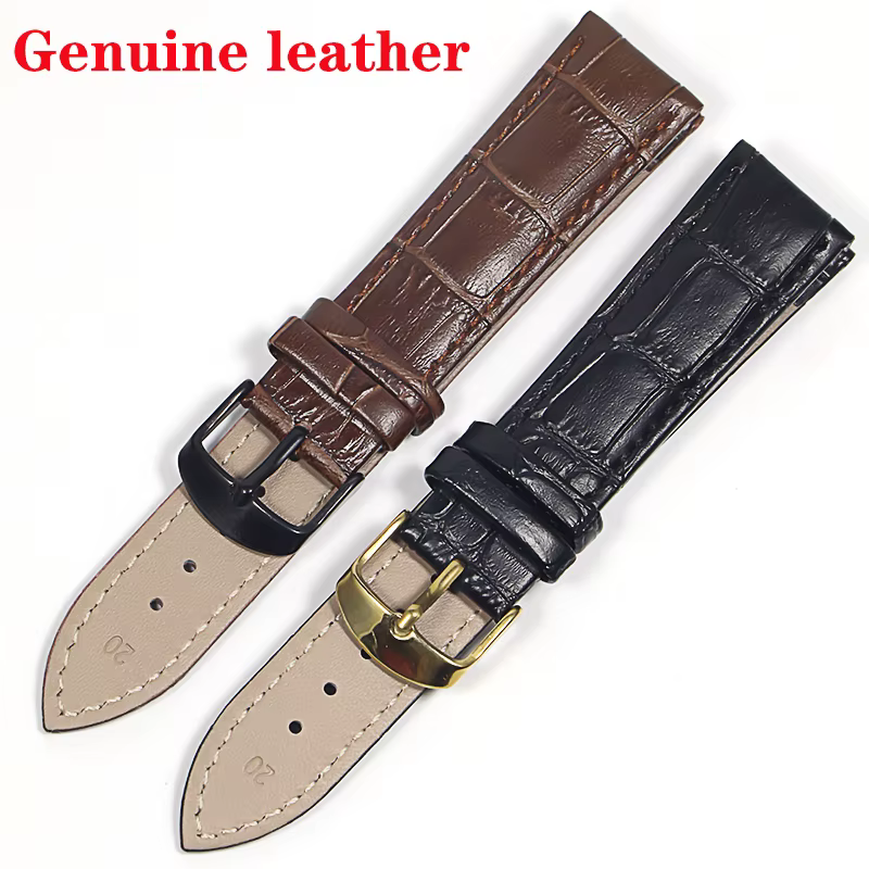 Bracelet de montre en cuir de veau pour hommes et femmes