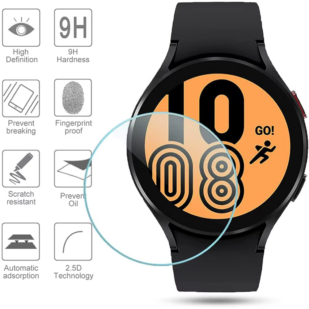 Verre trempé pour Samsung Galaxy Watch 5 Pro/5/4 40mm 44mm protecteur d'écran anti-rayures