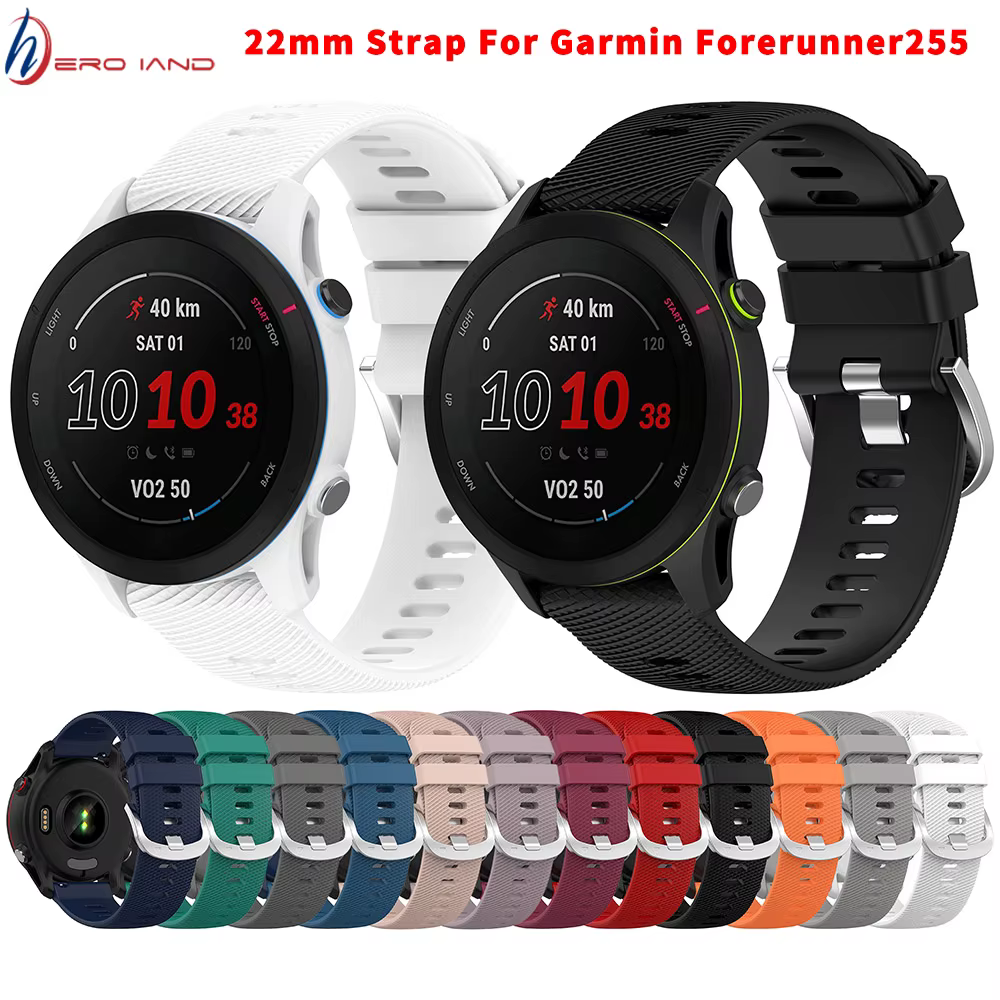 Bracelet de montre en silicone pour Garmin Forerunner 255