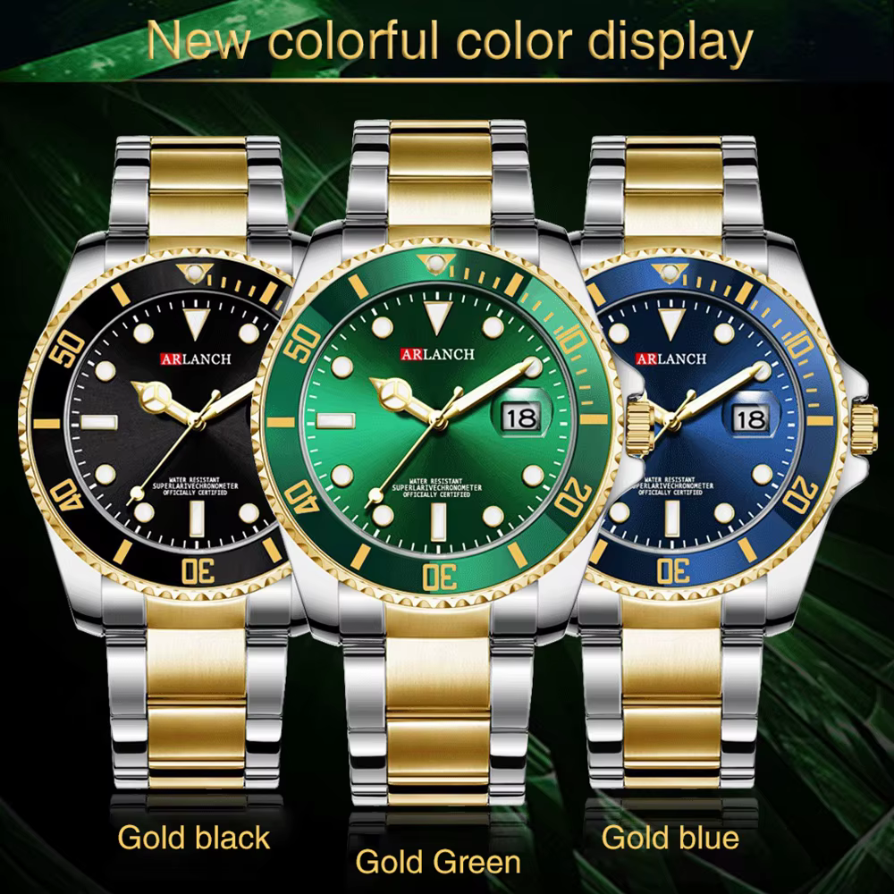 Montre à quartz en acier pour hommes