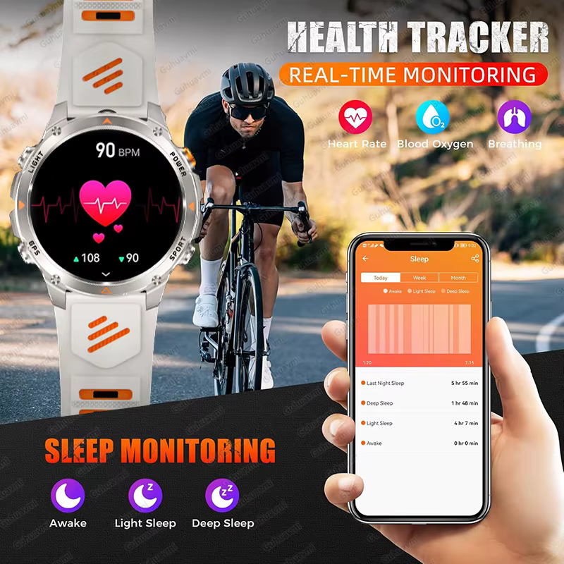 2025 nouvelle carte GPS Navigation montre intelligente hommes femmes écran Amoled 3ATM étanche Sport
