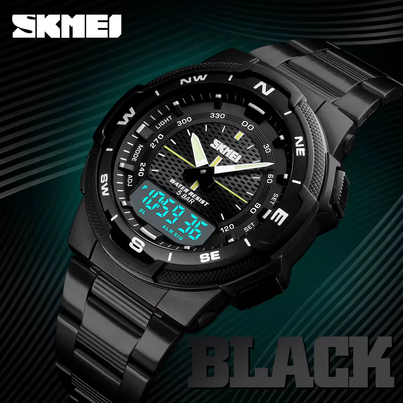 SKMEI 1370 montre numérique à Quartz pour hommes compte à rebours sport étanche électronique