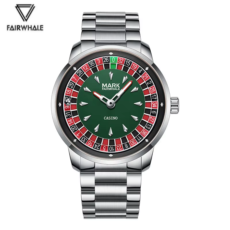 Mark Fairwhale 5031 mode hommes montre à Quartz créatif cadran rotatif lumineux étanche bracelet en acier décontracté montres pour homme