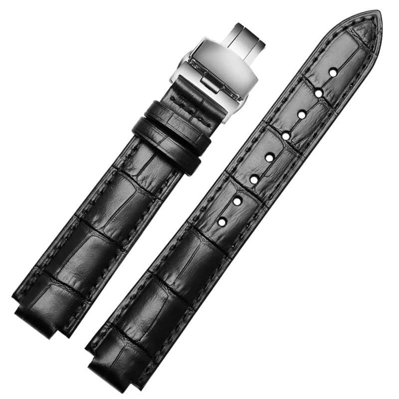 Bracelet de montre en cuir véritable pour homme et femme