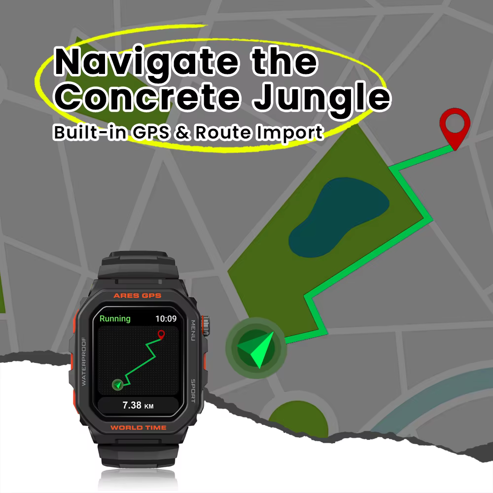 Nouveau Zeblaze Ares GPS montre intelligente intégré Alexa & GPS faire/réponse des appels téléphoniques Smartwatch
