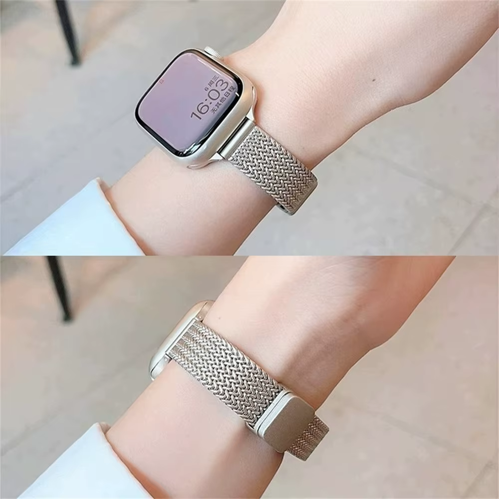 Bracelet magnétique en métal mince de luxe pour IWatch 10 9 8 7 SE 6