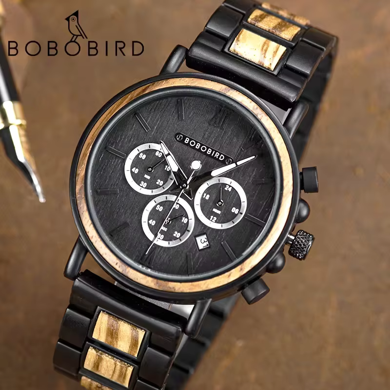 BOBO BIRD marque montres hommes en bois montre de mode