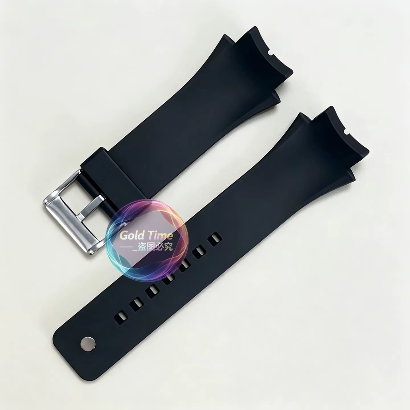 Bracelet de montre en caoutchouc noir pour homme
