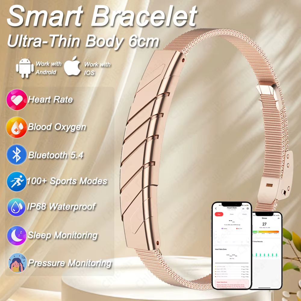 Nouveau Bracelet Connecté Santé 2026 – Design Ultra-Mince 6 cm