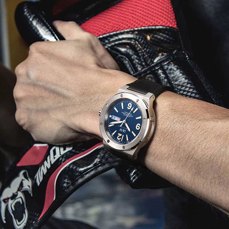 IW argent bleu hommes montres 5Bar étanche lumineux mode montre automatique