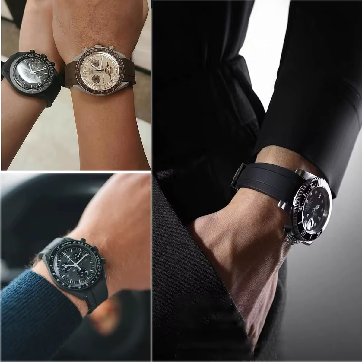 Bracelet pour Omega X Swatch Moonswatch Speedmaster 20mm 22mm extrémité incurvée universelle
