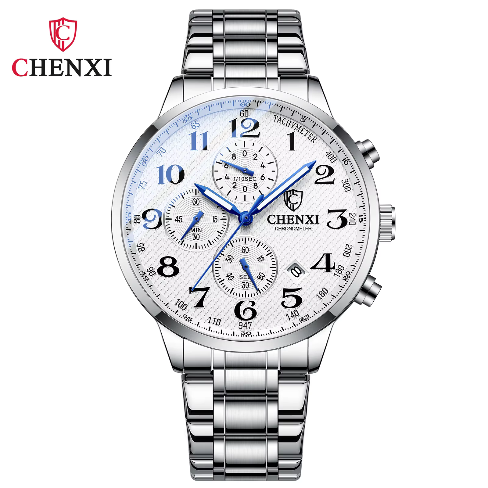 Montre chronographe à quartz étanche pour homme