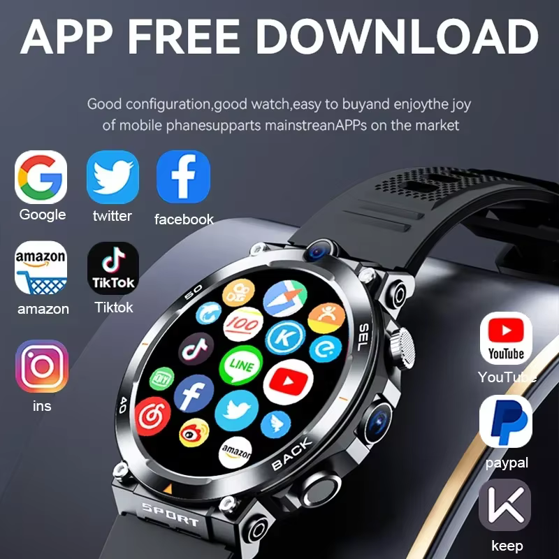 Montre intelligente réseau 4G pour hommes et femmes