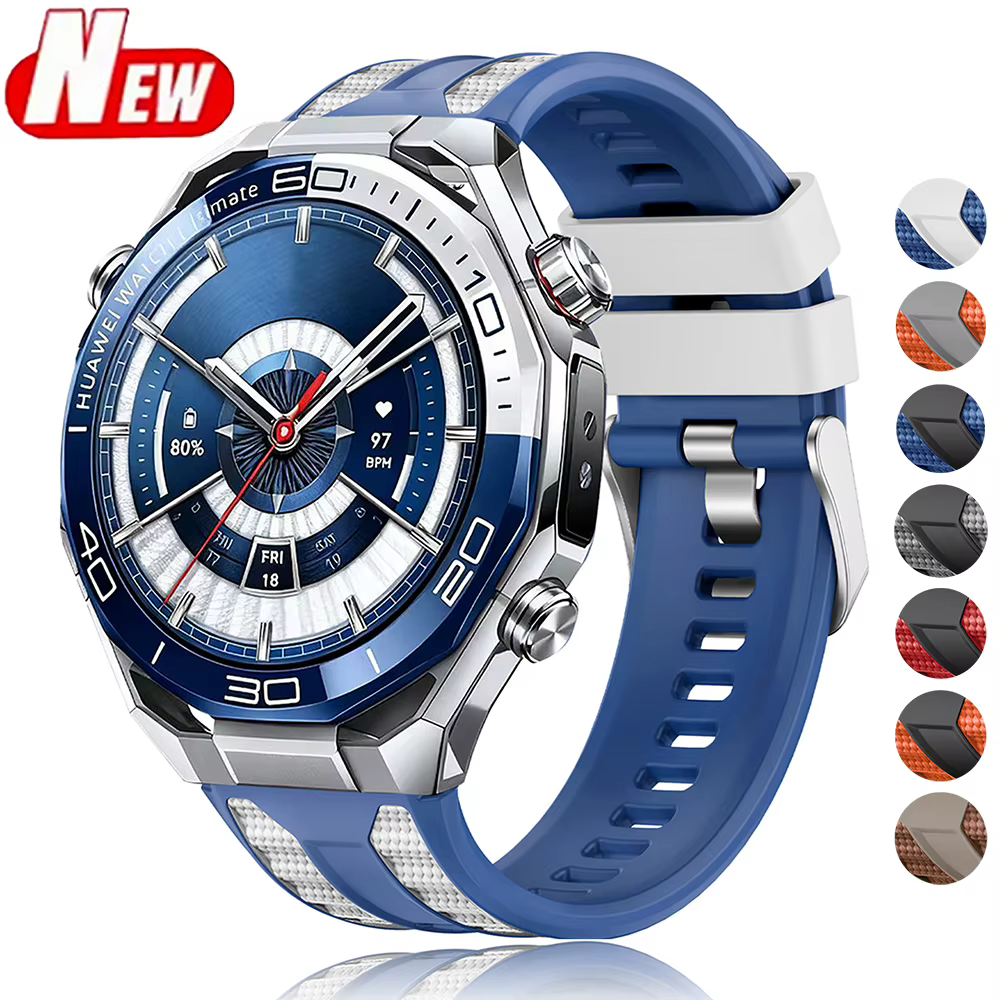 Bracelet de montre en Silicone bicolore pour Huawei Watch Ultimate 2