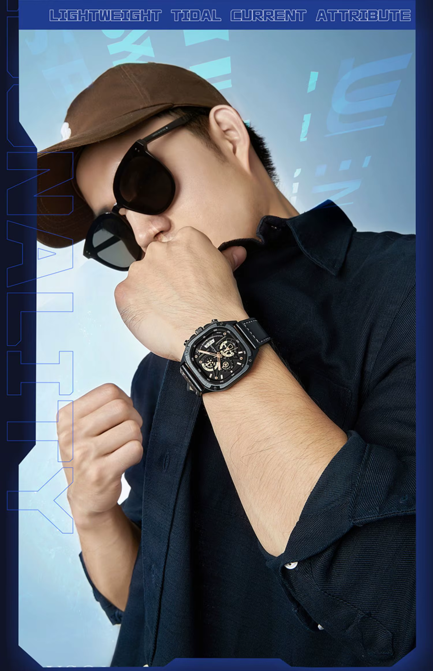 AILANG Top marque de luxe montre à Quartz décontracté mode hommes en cuir étanche automatique Tourbillon
