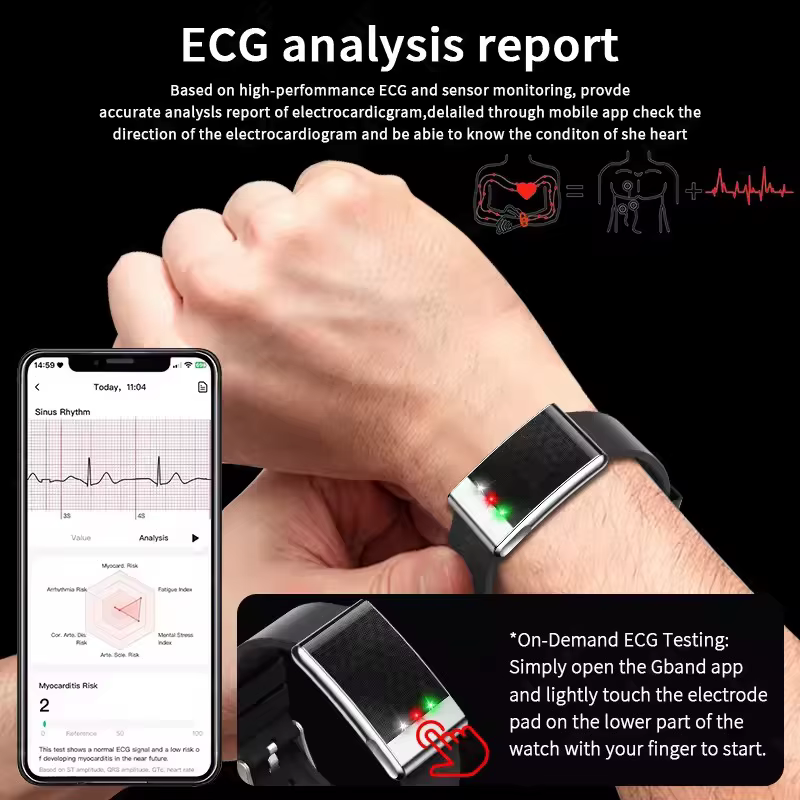 2026 nouveau ECG santé Bracelet intelligent hommes femmes fréquence cardiaque pression artérielle lipides sanguins acide uriculaire IP68 étanche Sport montres intelligentes