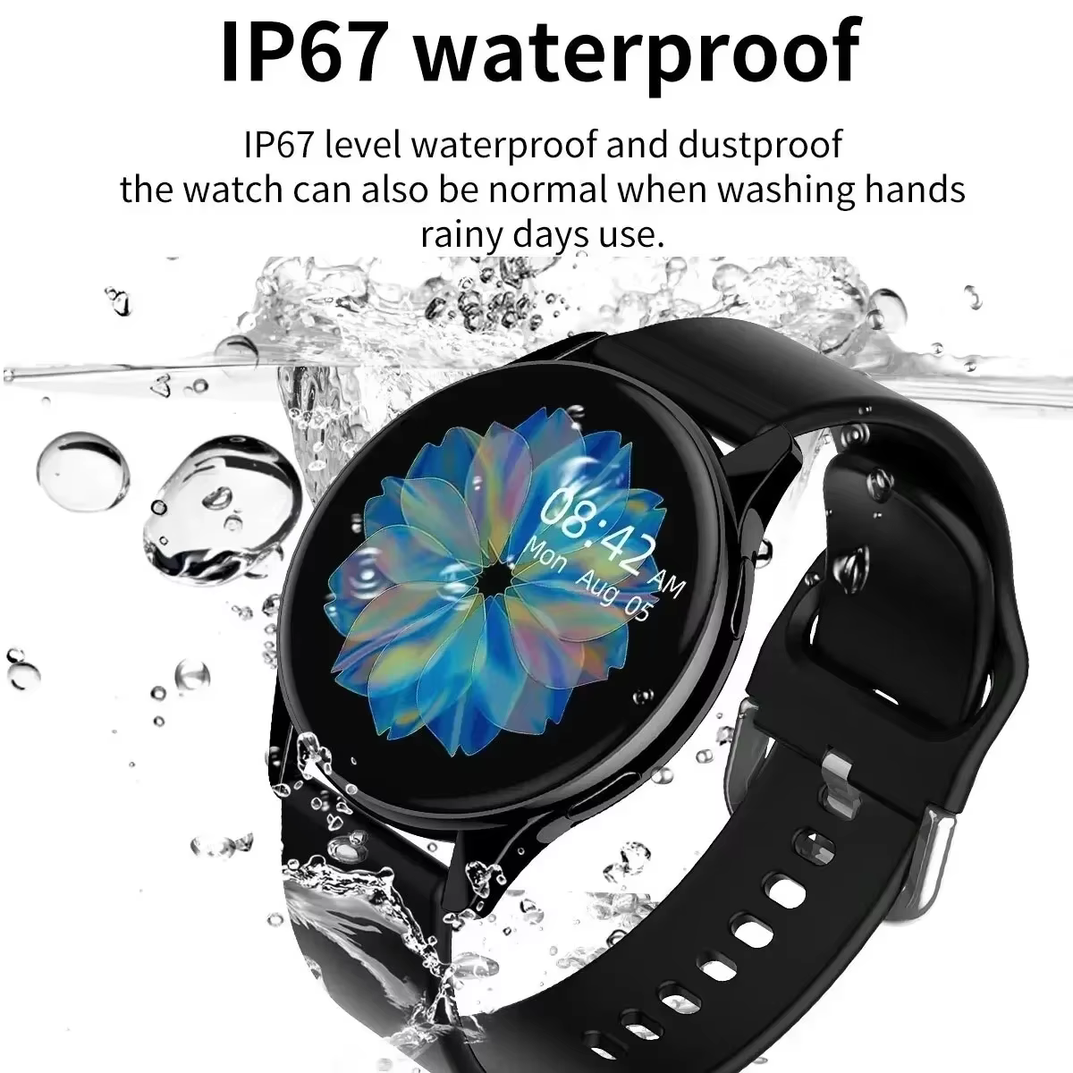 Montre intelligente ronde pour hommes et femmes