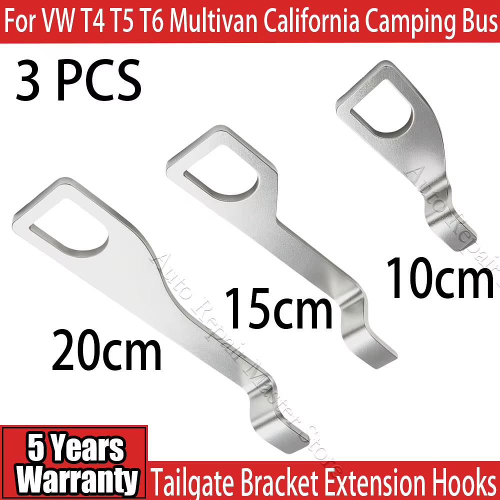 Accessoires de support de hayon de voiture 10 15 20cm, 3 crochets de ventilation arrière en acier inoxydable pour VW T4 T5 T6 California Transporter Multivan